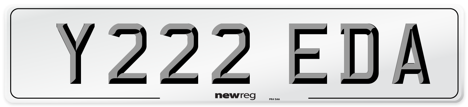 Y222 EDA Number Plate from New Reg